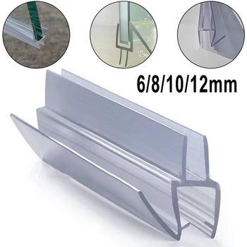 2 adet 50cm Duş Perdesi sızdırmazlık bandı PVC Banyo Kapı Sızdırmazlık Şeritleri 6/8/10 / 12mm Su Saptırıcı Mühür Pencere Su Geçirmez Weatherstrip