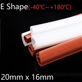 E Şekli sızdırmazlık bandı 20mm x 16mm Yumuşak silikon kauçuk Araba Sızdırmazlık Çubuğu Fırın Dondurucu Kapı Buharda Pişirme Makinesi Weatherstrip Kırmızı Beyaz