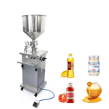 Fabrika Yarı otomatik Pnömatik Dikey Sıvı Sos Yapıştır krema dolum makinası yüksek viskoziteli Sıvı Sıvı Dolum