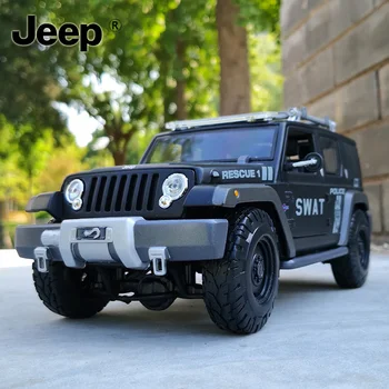 1: 18 Jeep Wrangler Rubicon Alaşım Kurtarma Konsept Araba Modeli Diecast Metal Off-Road Araçlar Araba Modeli Simülasyon Çocuklar Hediyeler