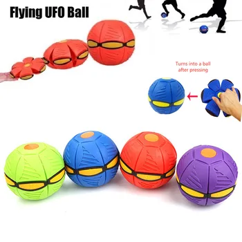 1 ADET Uçan Daire Topu Çocuk Yetişkin Dekompresyon Magi UFO Düz Atmak Topu Oyuncak Komik Fooball Oyunu Deforme Tabağı Çocuk Oyuncak