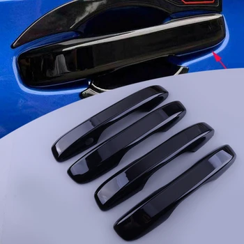 1 Takım ABS Araba Dış Yan Kapı kulp kılıfı Trim Çerçeve w / Anahtarsız Giriş Honda Civic için 11th 2022 Parlak Siyah