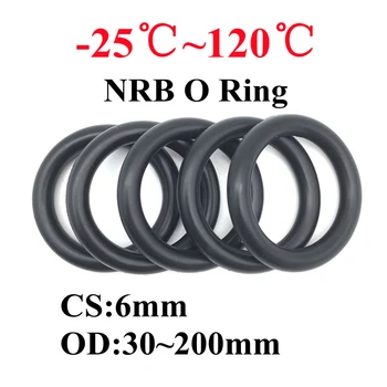 10 adet Siyah O Ring Contaları CS 6mm OD 30mm ~ 200mm NBR Otomobil Nitril Kauçuk Yuvarlak O Tipi Korozyon Yağa Dayanıklı Conta Yıkayıcı
