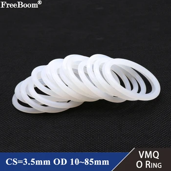 10 adet VMQ Beyaz Silikon O Ring Conta CS 3.5 mm OD 10~ 85mm Gıda Sınıfı silikon yüzükler o-ringler kauçuk halka contalar