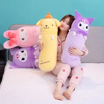 110CM Sanrio Uzun Peluş Moda Kawaii Melodi Kuromi Cinnamoroll Doldurulmuş Bebek yatak odası dekoru Yastık Kız Gibi Kanepe Hediye Çocuklar İçin