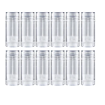 12 adet 15ml 30ml 50ml 75ml Yuvarlak Şekil Alt Dolum Sopa Deodorant Konteyner Kullanımlık deodorant tüpü Temizle Büküm Sopa Tüpü