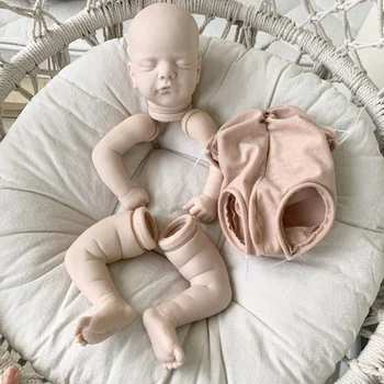 19 inç Bebe Reborn Bebek Kiti Popüler Sam Yenidoğan Uyku Bebek Taze Renk Yumuşak Dokunmatik DIY Bebek Parçaları ile Bez Vücut