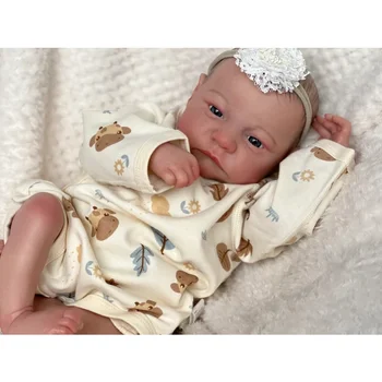 19 inç Yeniden Doğmuş Bebek Bebek Zaten Boyalı Bitmiş Levi Uyanık Yenidoğan Bebek Boyutu 3D Cilt Görünür Damarlar Koleksiyon Sanat Bebek