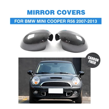 2 Adet / takım Karbon Fiber dikiz aynası Kapakları Trim için BMW Mini Cooper R56 2007-2013 Stil Ekle