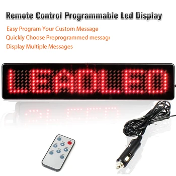23 CM 12 V LED Araba Işareti Uzaktan Kumanda Programlanabilir Hareketli Kaydırma Mesaj LED Ekran 7X41 Piksel 23 * 5 * 1 cm (9.05