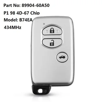 3 Düğme 434MHZ akıllı anahtar Toyota Land Cruiser Prado 2010 İçin + B74EA P1 98 Çip 4D-67 FCC ID 89904-60A50 Anahtarsız anahtarsız çalıştırma