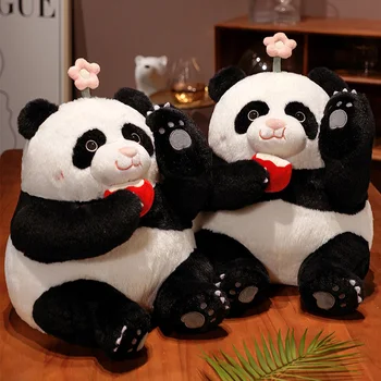 30 cm Sevimli Şişman Panda peluş oyuncak Süper Güzel Doldurulmuş Hayvanlar Yuvarlak Pandalar Peluş Bebek Anime Yumuşak Çocuk Oyuncakları Kız Erkek Hediyeler