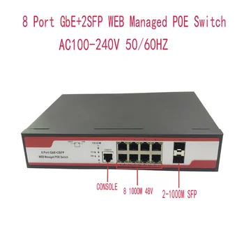 8 port 1000 M endüstriyel yönetilen anahtarı POE anahtarı 10/100/1000 M 2SFP endüstriyel sınıf anahtarı ağ VLAN 192.168.0.1 web yönetilen
