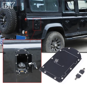 Alüminyum Alaşım Siyah Yakıt Gaz kapatma başlığı Tankı kilit seti Tuşları İle Land Rover Defender 90 İçin 110 130 2004-2019 Araba Aksesuarları