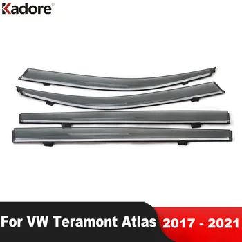Araba Pencere Deflector Volkswagen VW Teramont Atlas 2017-2019 2020 2021 rüzgar deflektörü Güneş Koruma Yağmur Havalandırma Siperliği Kapak Trim