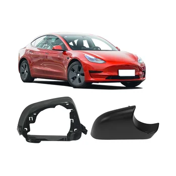 Araba Sol ve Sağ Yan Kapı Ayna Alt Çerçeve ile Kapak Siyah Tesla Modeli 3 2017-2021