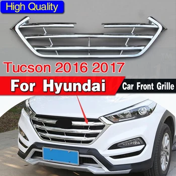 araba-styling İçin Hyundai Tucson 2016 2017 ABS Krom Ön ızgara kapağı Trim aksesuarları araba styling