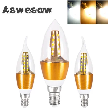 Aswesaw E27 E14 Retro Edison LED ampul filamanı Lamba 110 V 220 V ampul camı Ampul Vintage Avizeler Mum ışığı