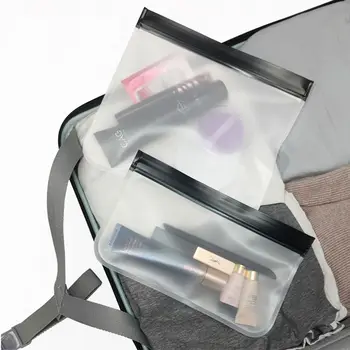 Basit makyaj çantası Kadın Banyo Depolama Seyahat Fermuarlı saklama çantası Makyaj çantası Şeffaf Kozmetik Çantası kilitli torba
