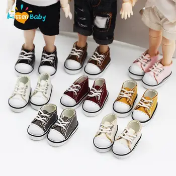 Bebek kanvas ayakkabılar için OB11, DOD ve Diğer 1/12 BJD Bebek Oyuncak Çizmeler Aksesuarları 2.5 * 1.2 cm