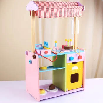 Bebeğin Simülasyon mağazası, çocuk Ahşap mutfak mobilyası oyuncak seti iki bir Taklit pişirme oyuncak
