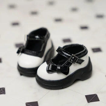 BJD Bebek Ayakkabıları Küçük 1/6 Yosd Mary Jane Ayakkabı Bebek Siyah Beyaz Ayakkabı Hediye Bebek Aksesuarları Bebek Oyuncak Ayakkabı
