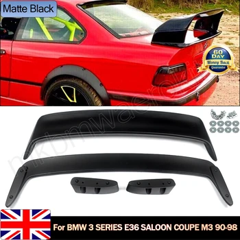 BMW 3 Serisi için E36 M3 Sedan Coupe LTW GT Stil Arka Bagaj Spoiler Kanat Siyah