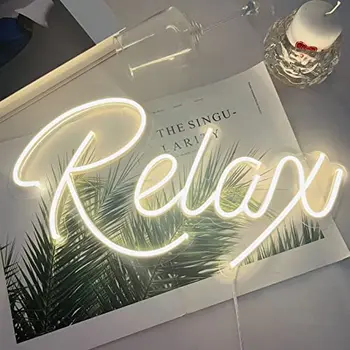 CHUANGQİ LED Neon ışık burcu Relax ev sanat duvar düğün Bar yatak odası estetik odası doğum günü partisi süslemeleri atmosfer hediye
