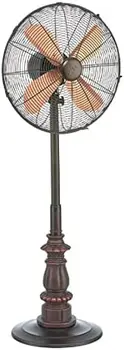 DecoBREEZE Ayaklı Ayaklı Fan, Yüksekliği Ayarlanabilen 3 Hızlı Salınımlı Fan, Kipling, Antika Fan, 16 inç