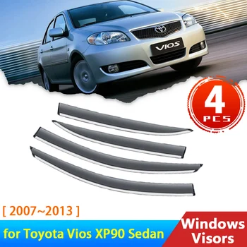 Deflector Toyota Yaris için XP90 90 Sedan Belta Vios Limuzin 2007~2013 Aksesuarları Araba Yan Pencere Siperliği Yağmur Kaş Cam
