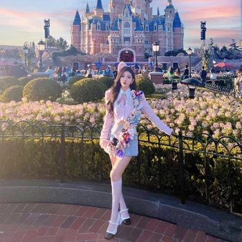 Disney Kaçış Akademisi Prenses Tarzı Lolita Kore Takım Elbise Jk Elbise Seti Kadınlar İçin Eşleştirilmiş Yetişkin Sonbahar Ve Kış Yeni Sürümleri
