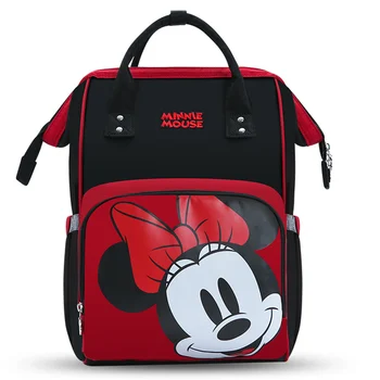 Disney Minnie USB Bebek Bezi Çantası Arabası Mumya Sırt Çantası Bebek Bakım Çantaları Büyük Annelik Nappy Çanta Seyahat Mickey Mouse Anne Çantası