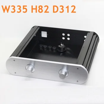 DIY Anodize Alaşımlı Güç Kutusu Kavisli Tasarım Soğutucu Şasi tüp amplifikatör Konut Çözme Kabuk DAC AMP Kabine W335 H82 D312