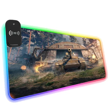Dünya Tankları Telefon Kablosuz Şarj RGB Mouse Pad Mousepad sümen Oyun XXL Serin Bilgisayar Dizüstü Ücretsiz Kargo Hızlı Paspaslar