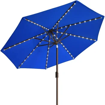 EliteShade ABD 10 Yıl Solmayan Şemsiye Güneş 9ft Pazarı Şemsiye 80 LED ışıkları ile veranda şemsiyeleri