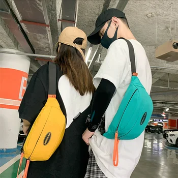 Erkek Eğlence Büyük Kapasiteli Japon Moda Marka Omuz Crossbody Paketleri kadın Tuval Spor Cep Telefonu Bel Göğüs Çantası
