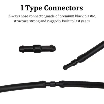 Evrensel Konnektör hortum bağlantı Parçaları Marangoz Memesi Boru Plastik Splitter T / Y / I Tipi Yıkama Cam 36 adet Siyah
