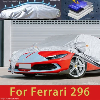 Ferrari 296 için Açık Koruma Tam Araba Kapakları Kar Örtüsü Güneşlik Su Geçirmez Toz Geçirmez Dış Araba aksesuarları