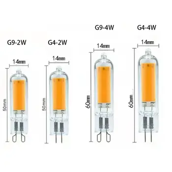 G9 G4 LED COB Cam Ampul Mini 2W / 4W Titreşimsiz Süper Parlak 220V spot ışıkları ev avize Yerine 20W / 40W Halojen Lamba