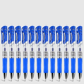 Hiçbir Logo 10 adet 0.5 mm Mavi Geri Çekilebilir Jel Kalem Seti Siyah Mürekkep Tükenmez Yazma Yedekler Ofis Aksesuarları Okul Kırtasiye