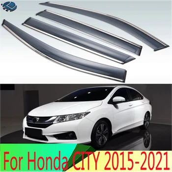 Honda CİTY 2015-2021 için Araba aksesuarları Plastik Dış Visor Havalandırma Tonları Pencere Güneş Yağmur Guard Saptırıcı 4 adet 2016 2017 2018