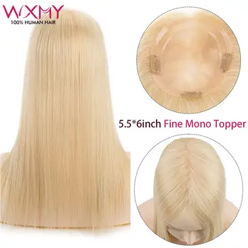 Ince Mono Poli Kaplama İle Çevre Taban Saç Toppers Kadınlar İçin 5. 5X6 İnç Çin Manikür Mono Topper işlenmemiş insan saçı Peruk