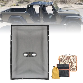 Jeep Gladyatör JT 4 Kapı Aksesuarları Yumuşak Örgü Üst Güneşlik tel örgü elek Wrangler Kapak UV Engelleyici GrabBag alet çantası