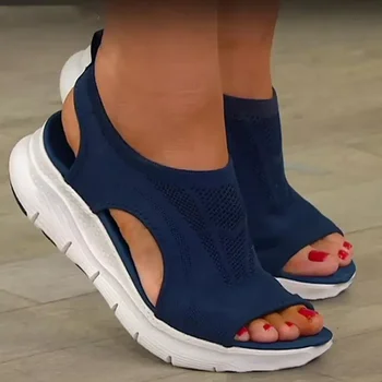 Kadın Sandalet Ayakkabı Yumuşak Topuklu Sandalet Bayanlar Burnu açık Takozlar Ayakkabı Kadınlar İçin rahat ayakkabılar Platformu Sandalias Mujer Topuk