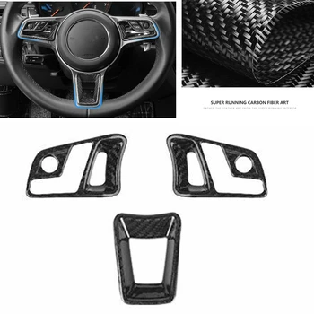 Karbon Fiber Dişli direksiyon Düğmesi Paneli Sticker Kapak Anahtarı Şerit Çerçeve Porsche Cayenne 2018 2019 2020 2021 İçin