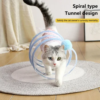 Katlanmış kedi tüneli Pet Tünel Oyuncak Fare Tüneli Topları Ve Kırışık kapalı Açık Kedi Oyuncak Yavru İnteraktif Eğlenceli Oyuncak