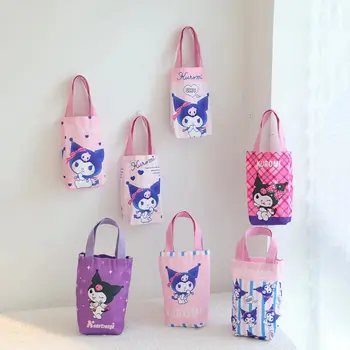 Kawaii Sanrio Kupa Çanta Kuromi Sevimli Anime Açık Havada Taşınabilir Küçük Öğeler Şemsiye Termos Tote Çanta Taşıma Çantası Oyuncaklar Kızlar için hediye