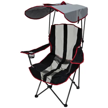 Kelsyus Orijinal Gölgelik Sandalye-Kamp, Arka Kapılar ve Açık Hava Etkinlikleri için Katlanabilir Sandalye-Siyah Şeritli plaj sandalyesi