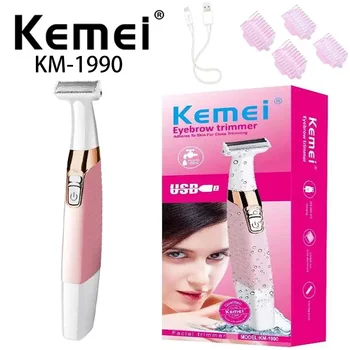 kemei KM-1900 taşınabilir şarj edilebilir elektrikli bayanlar tam Vücut saç kesme tıraş makinesi Epilatör