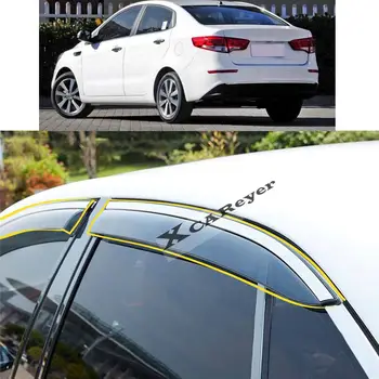 KİA K2 Sedan 2011 2012 2013 2014 2015 2016 Araba Vücut Şekillendirici Sticker Plastik pencere camı Rüzgar Visor Yağmur / Güneş koruyucu havalandırma